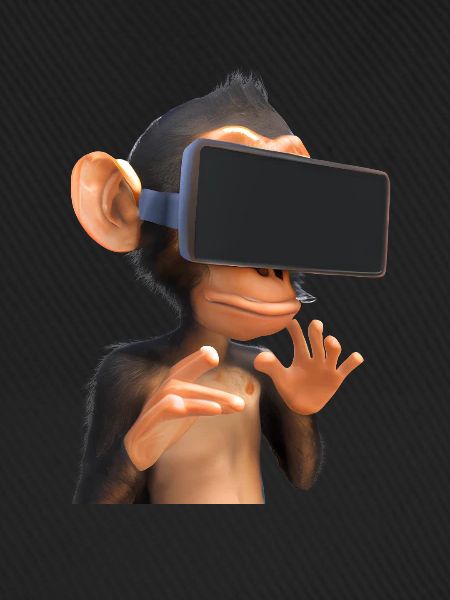Affe mit VR-Brille