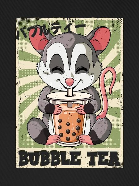Boba Tea Opossum Bubble Tea