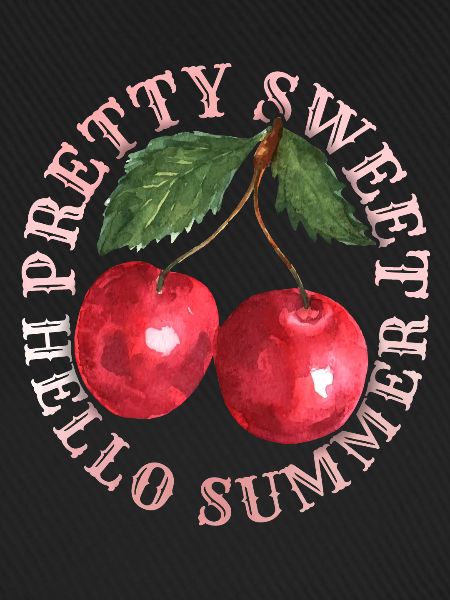 Kirsche, Cherry-Fruit Kirsche-Cherry Sommer-Spruch