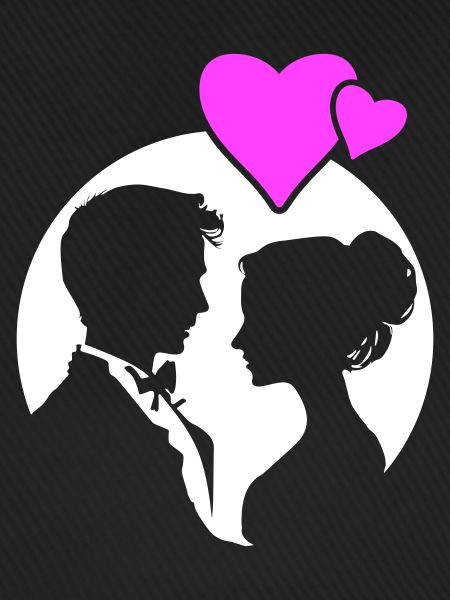 Ehepaar Hochzeit Silhouette