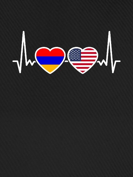 Armenien USA Herzschlag Flagge Armenisch