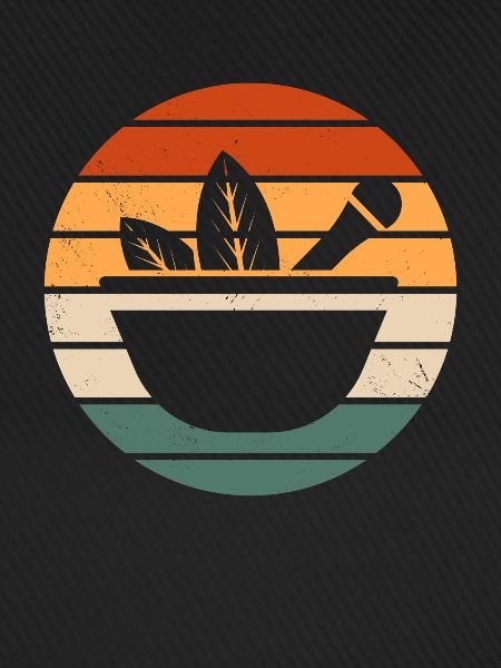 Retro Kräuter Und Mörser Design