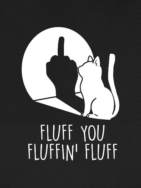 Fluff You Katze Mittelfinger