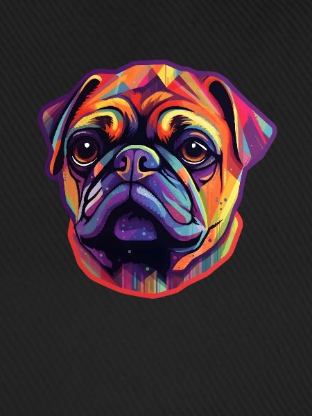 Mops Regenbogenfarben