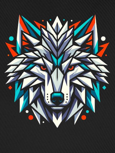 Geometric Wolf T-Shirt Design