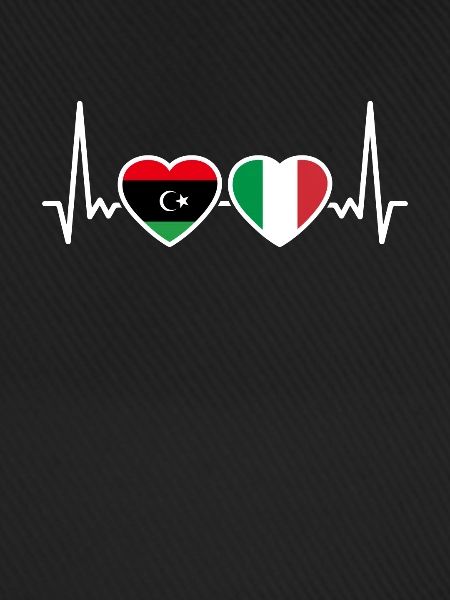 Libyen Italien Herzschlag Flagge Libyer