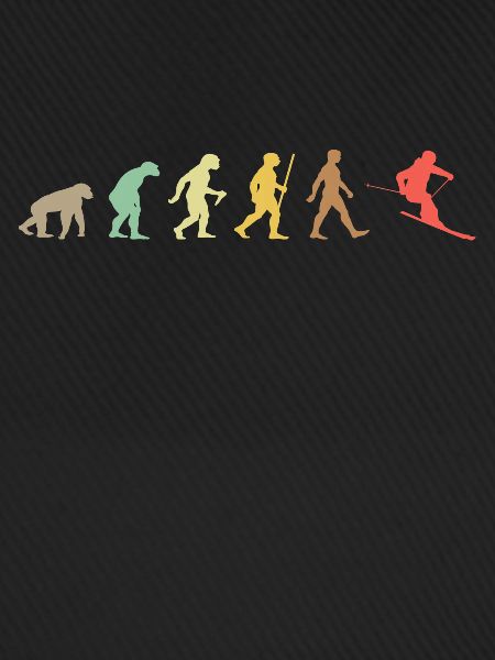 Skifahren Retro Skier Evolution Ski