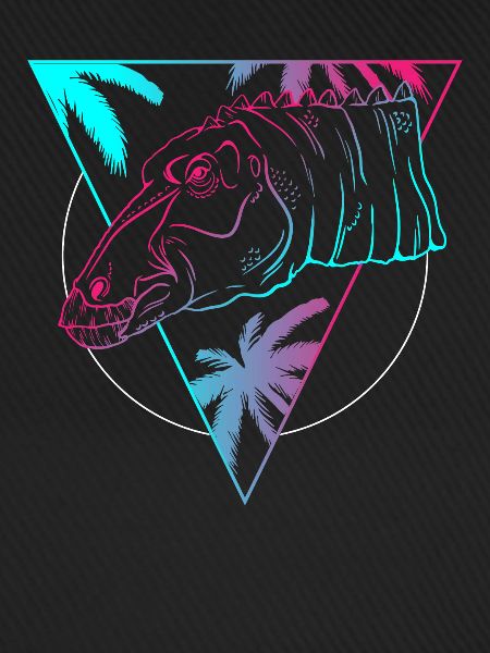 Farbiger Dino Kreis Kunst Geschenk