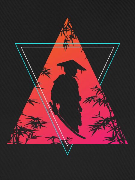 Neon Samurai Moderner Krieger Geist