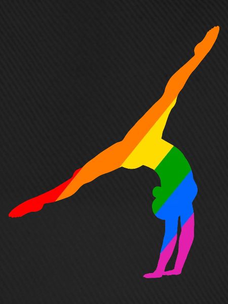 Handstand im Regenbogen