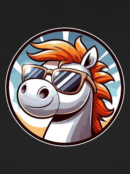 Pferd mit Sonnenbrille in Comicstyle