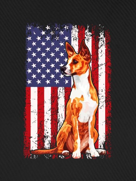 basenji american flag, basenji