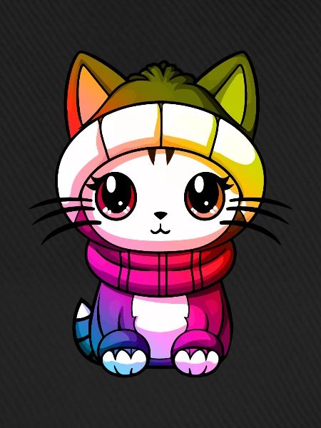 Katze Winter Tier Bunt Comic