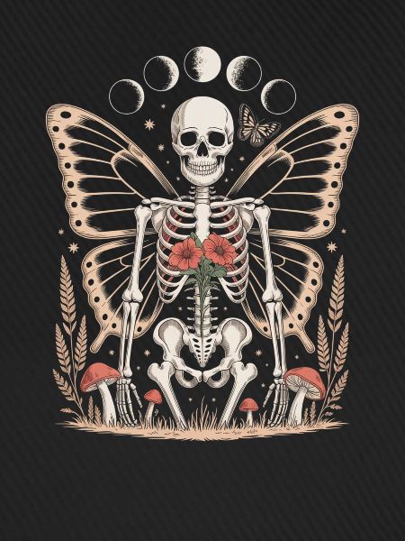 Gothic Skelett Fee mit Mondphasen