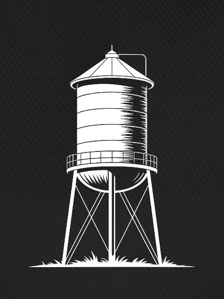 Wasserturm-Tank mit erhöhtem Trinkwasser