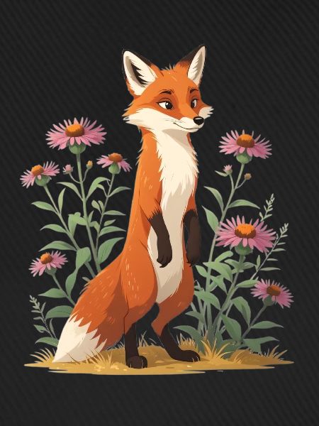 Fuchs mit Blumenmuster Illustration