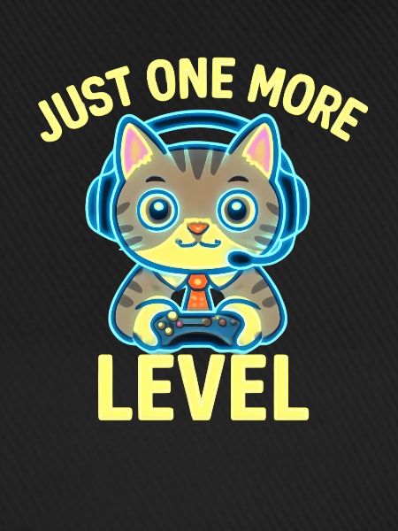  Gamer-Katze – Nur noch ein Level