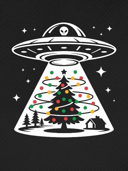 UFO Weihnachtsbaum Lichtstrahl