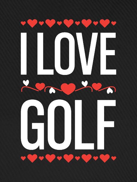 I Love Golf Herz Design