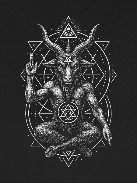 Baphomet Satanismus Dämon mit Ziegenkopf