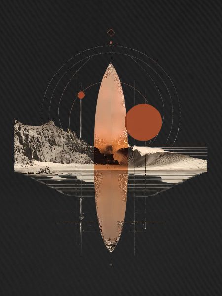 Kupferne Wellen Orbit - Geometrisches Surfbrett