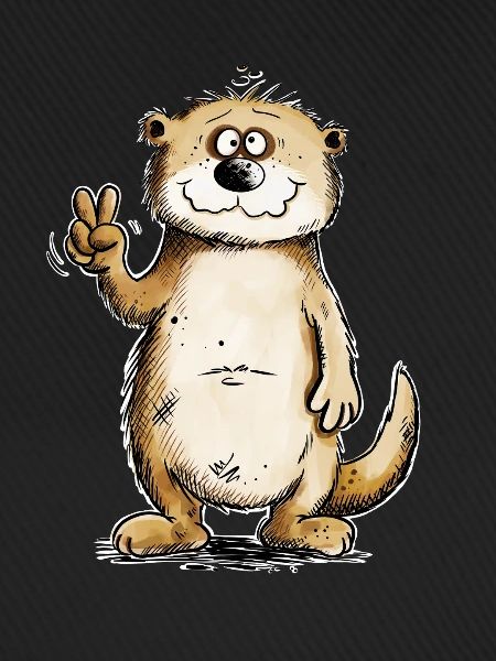 Otter Peacezeichen Design