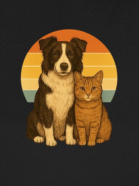 Border Collie und Katze