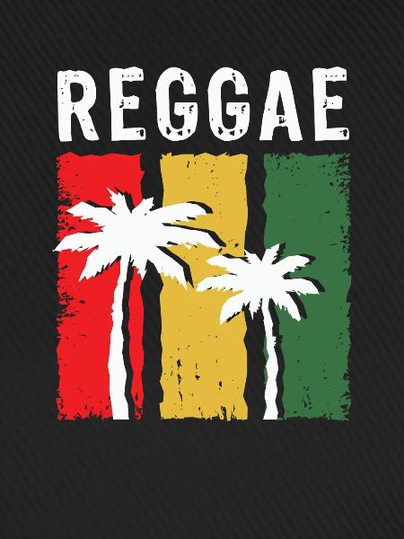 Reggae Palmen im Rasta-Farbblock