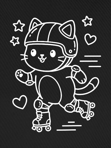 Rollschuh Kawaii Katze