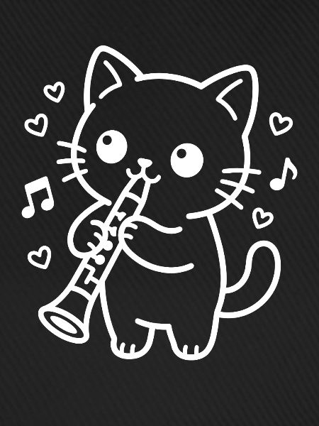 Kawaii Katze Klarinette
