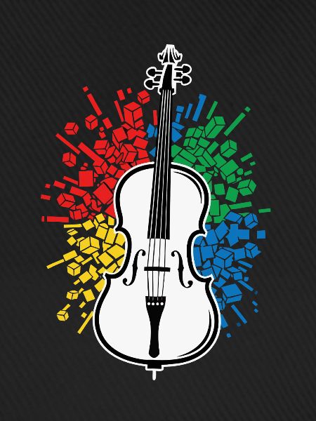 Cello Abstrakte Farbexplosion