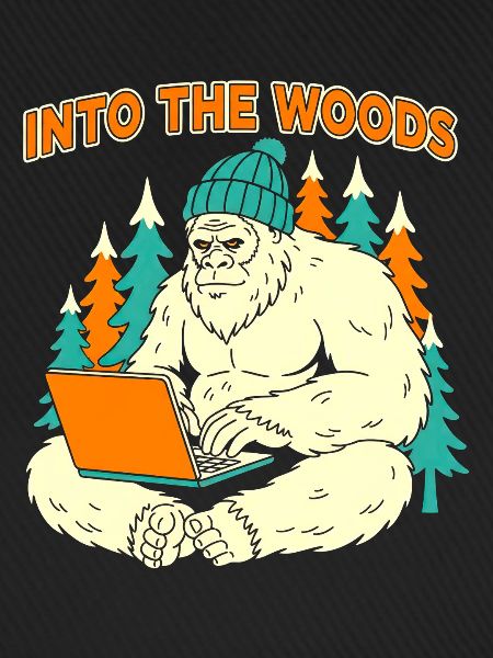 Sasquatch-Laptop im Wald
