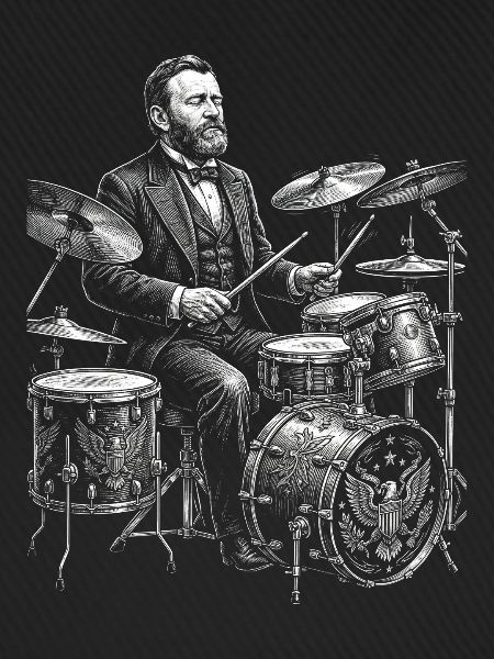 Ulysses S. Grant spielt Schlagzeug