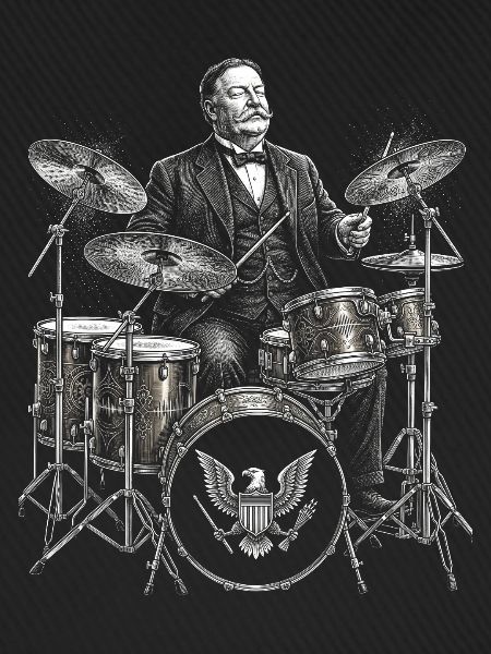 William Howard Taft spielt Schlagzeug
