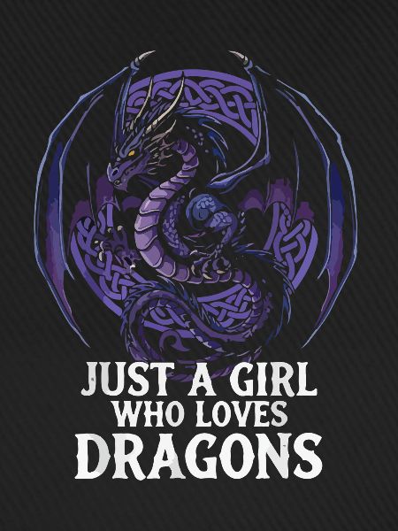 Mädchen liebt Drachen Grafik