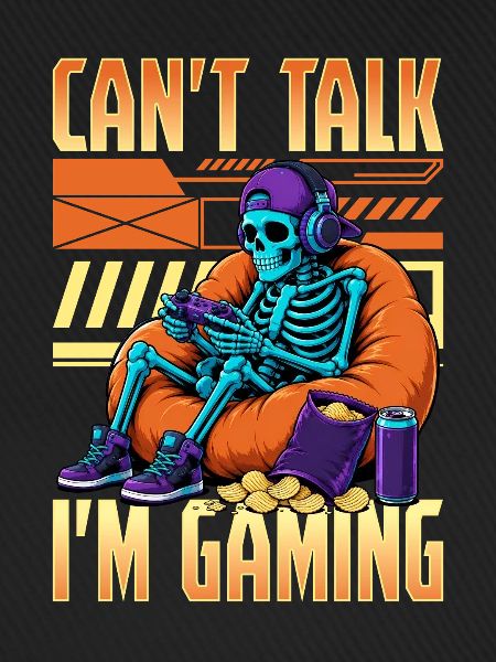 Skeleton Gamer Gaming Halloween