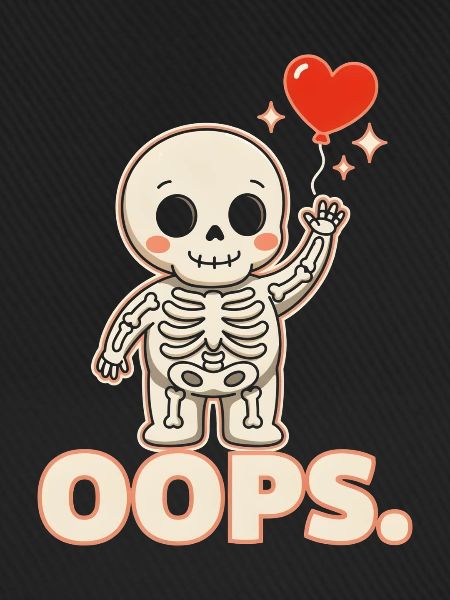 Skelettherzballon OOPS