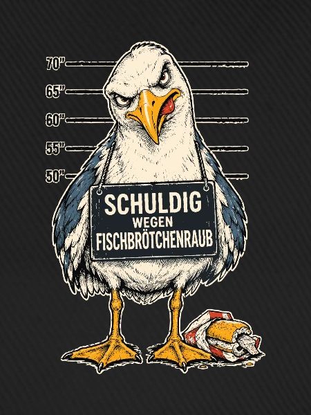 Möwe Fischbrötchenraub Lustiger Spruch Shirt