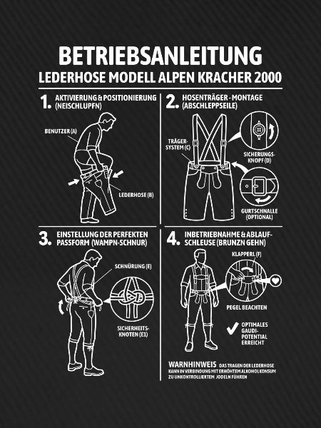 Lederhose Betriebsanleitung