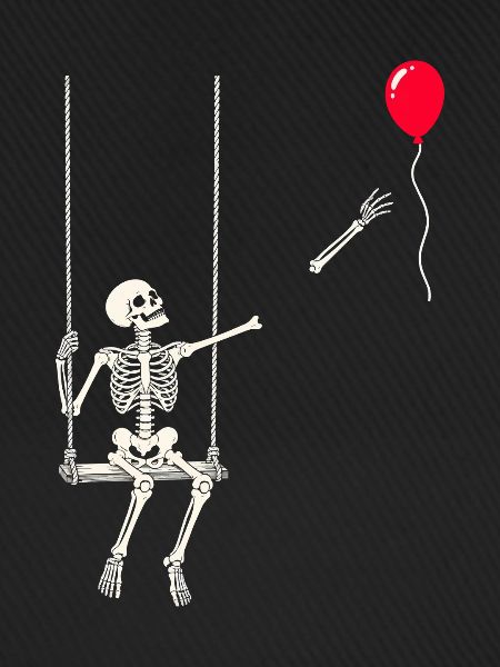 Rotes Ballonskelett