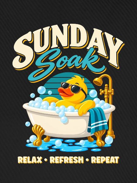 Sunday Soak Badeente – Relax Refresh Repeat