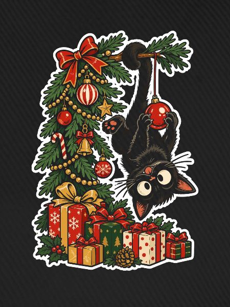 Katzenzauber am Weihnachtsbaum