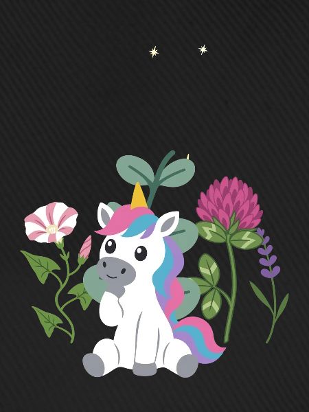 Einhorn Blumen Kinder märchenhaft Lavendel