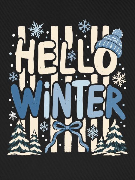 Hallo Winter Holzschrift