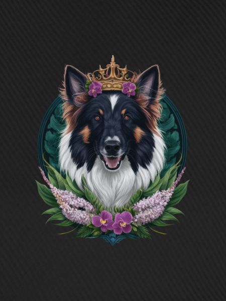 Belgischer Schäferhund mit Krone, Fliedern