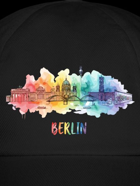 Berlin Skyline Regenbogen Aquarell