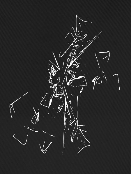 Abstrakte Linienkunst auf Stoff