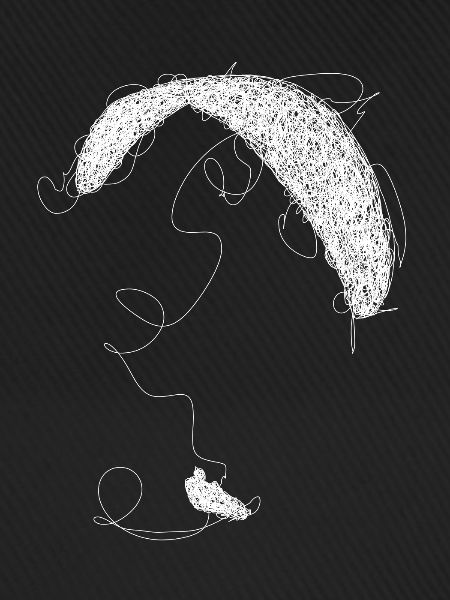 Paraglider scribble white