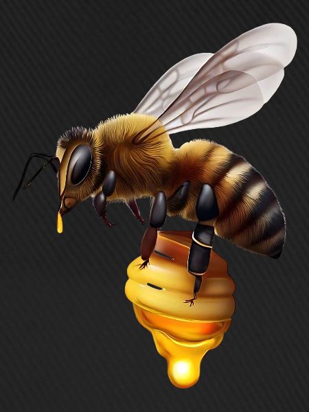 Biene mit Honigwabe
