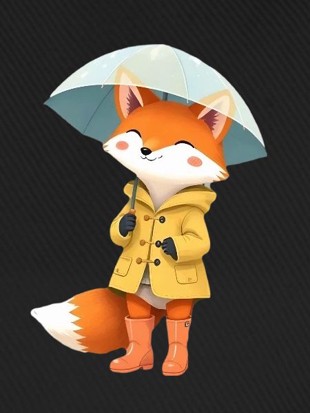 Fuchs Regenmantel Regenschirm